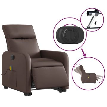 vidaXL Sessel Massagesessel mit Aufstehhilfe Elektrisch Braun Kunstleder (1-St)