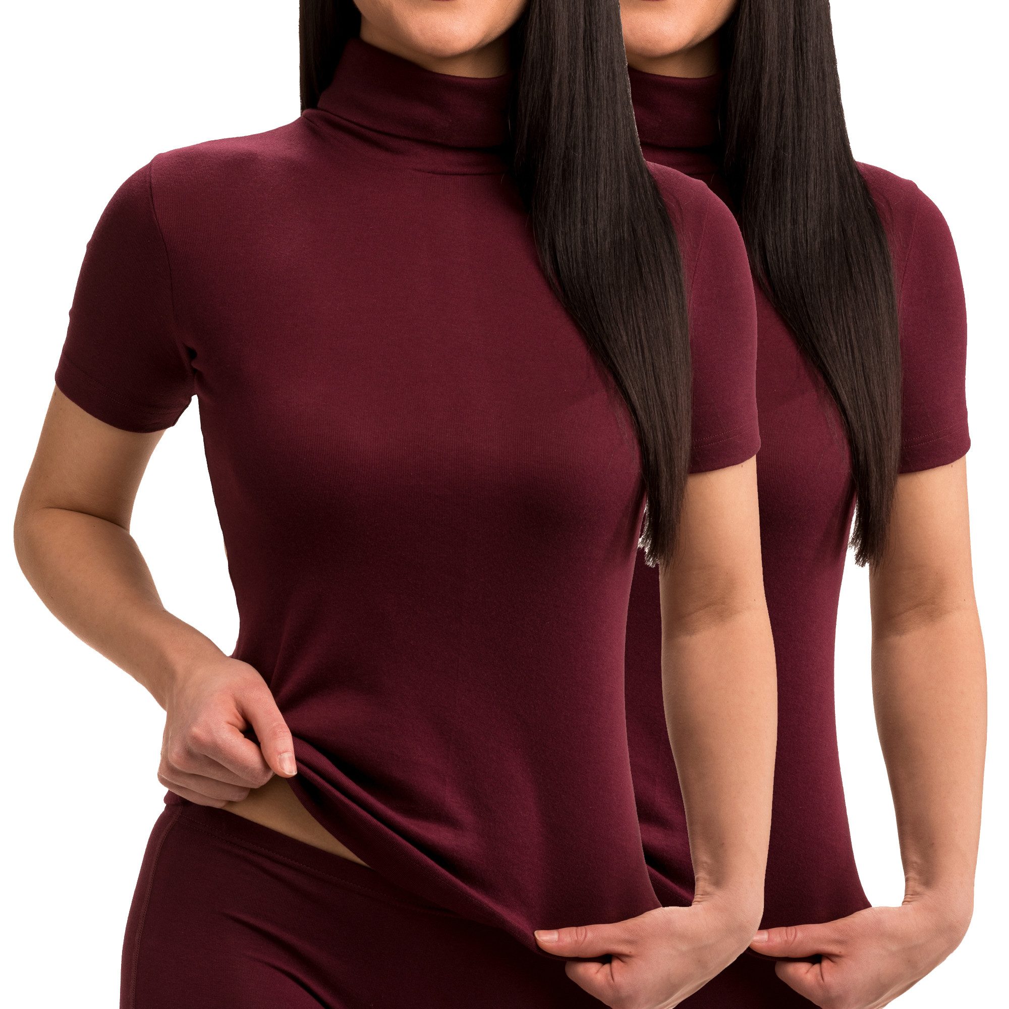 HERMKO Unterziehshirt 17855 (Pack, 2er) Baumwolle/Modal, Kurzarmshirt mit R günstig online kaufen