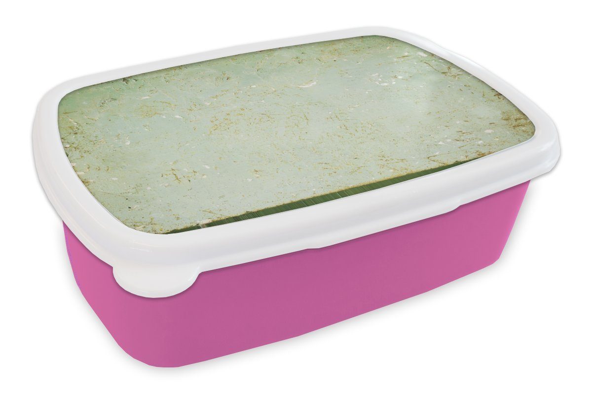 (2-tlg), Kinder, MuchoWow Erwachsene, Kunststoff hellgrüner Kunststoff, mit für Brotbox Snackbox, Brotdose Farbe, rosa Eisenstruktur Mädchen, Lunchbox