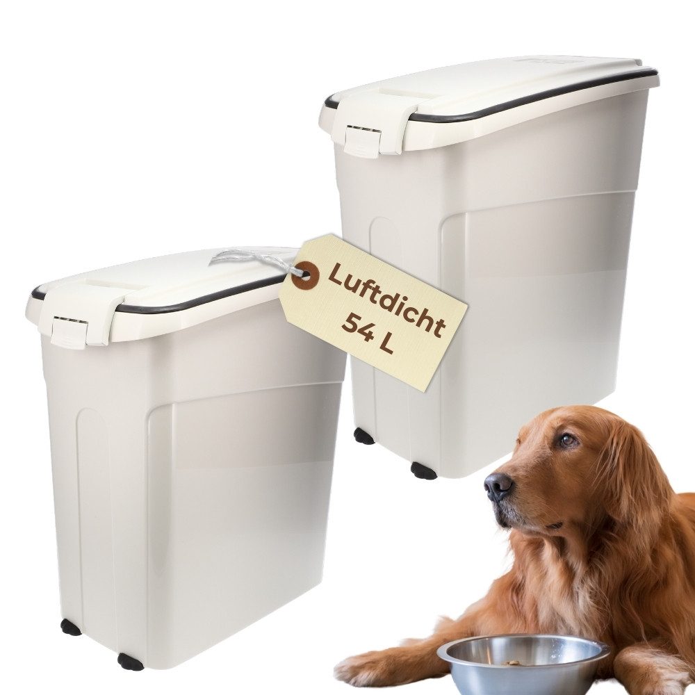 Futterbehälter 2x Futtertonne Luftdicht Deckel Pferd Hunde Futter Aufbewahrung Box