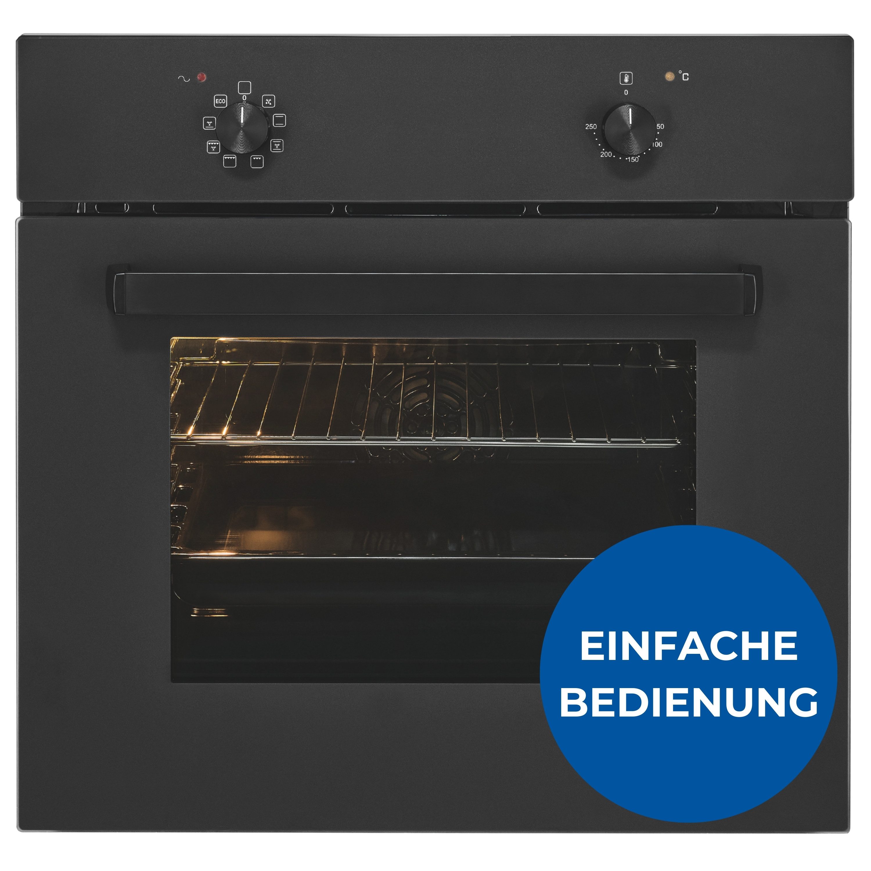 exquisit Einbaubackofen EBE367-U-120 mattschwarz, Perfekt für den Alltag – einfach backen, grillen & Aufläufe genießen!