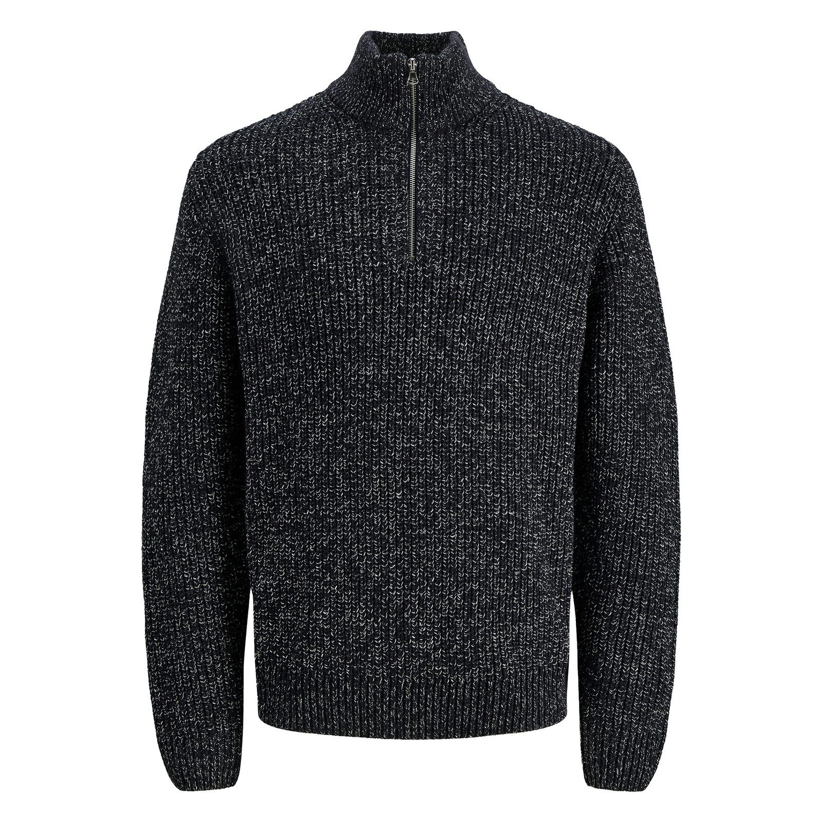 Jack & Jones Strickpullover JORBLEECKER Knit Half Zip BF mit gerippten Bündchen