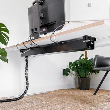 boho office® Kabelkanal, Kabelwanne 57 cm in weiß, beidseitig klappbar mit viel Stauraum