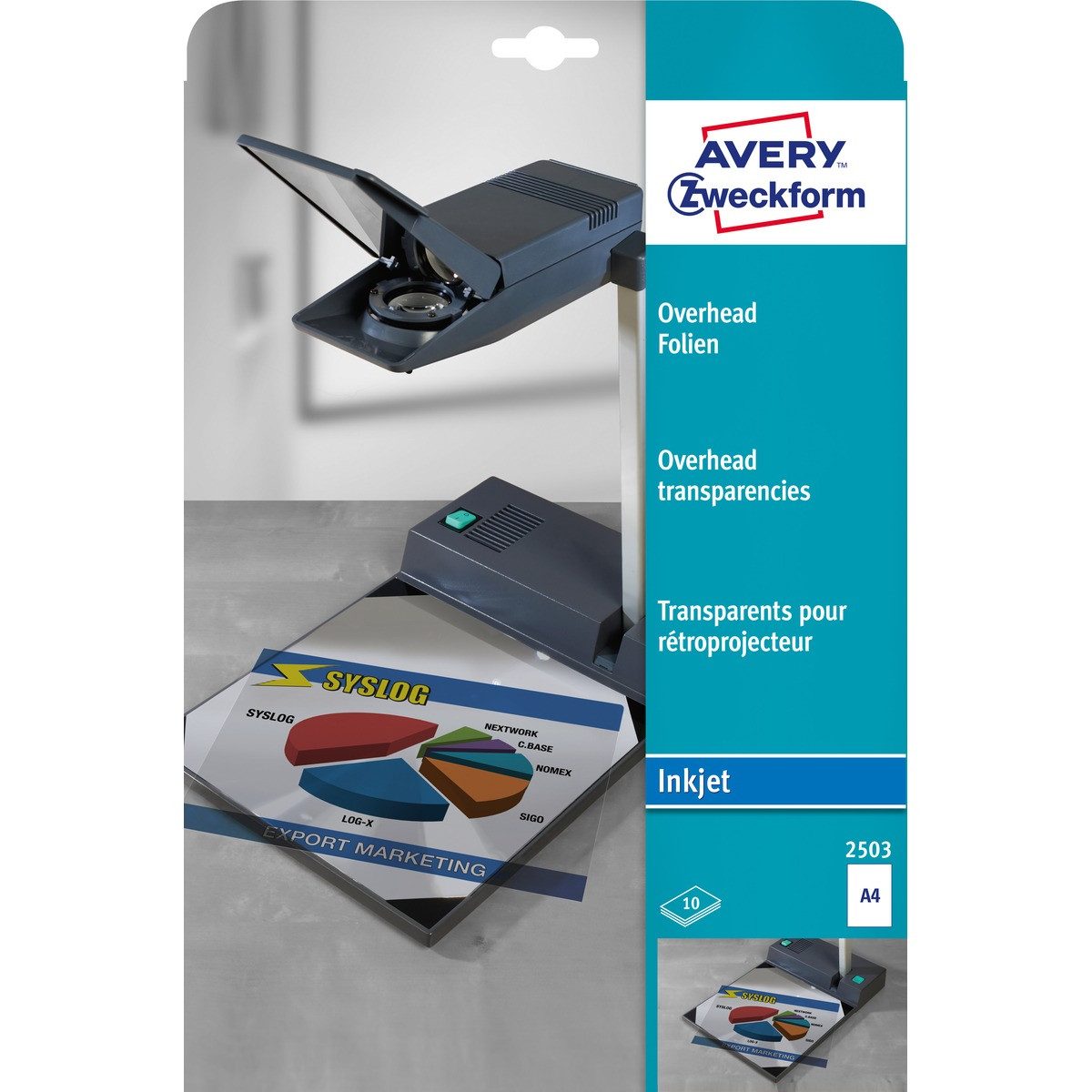 Avery Zweckform Drucker- und Kopierpapier AVERY Zweckform Overheadfolien Inkjet transparent DIN A4 10 Stück