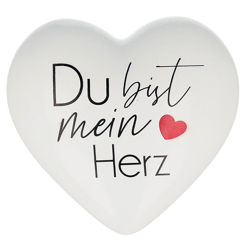 NOOR LIVING Dekoobjekt Deko Herz mit Spruch (Kleines Dankeschön, Herz Deko weiß), Kleines Geschenk Geburtstag, Valentinstag, Muttertag