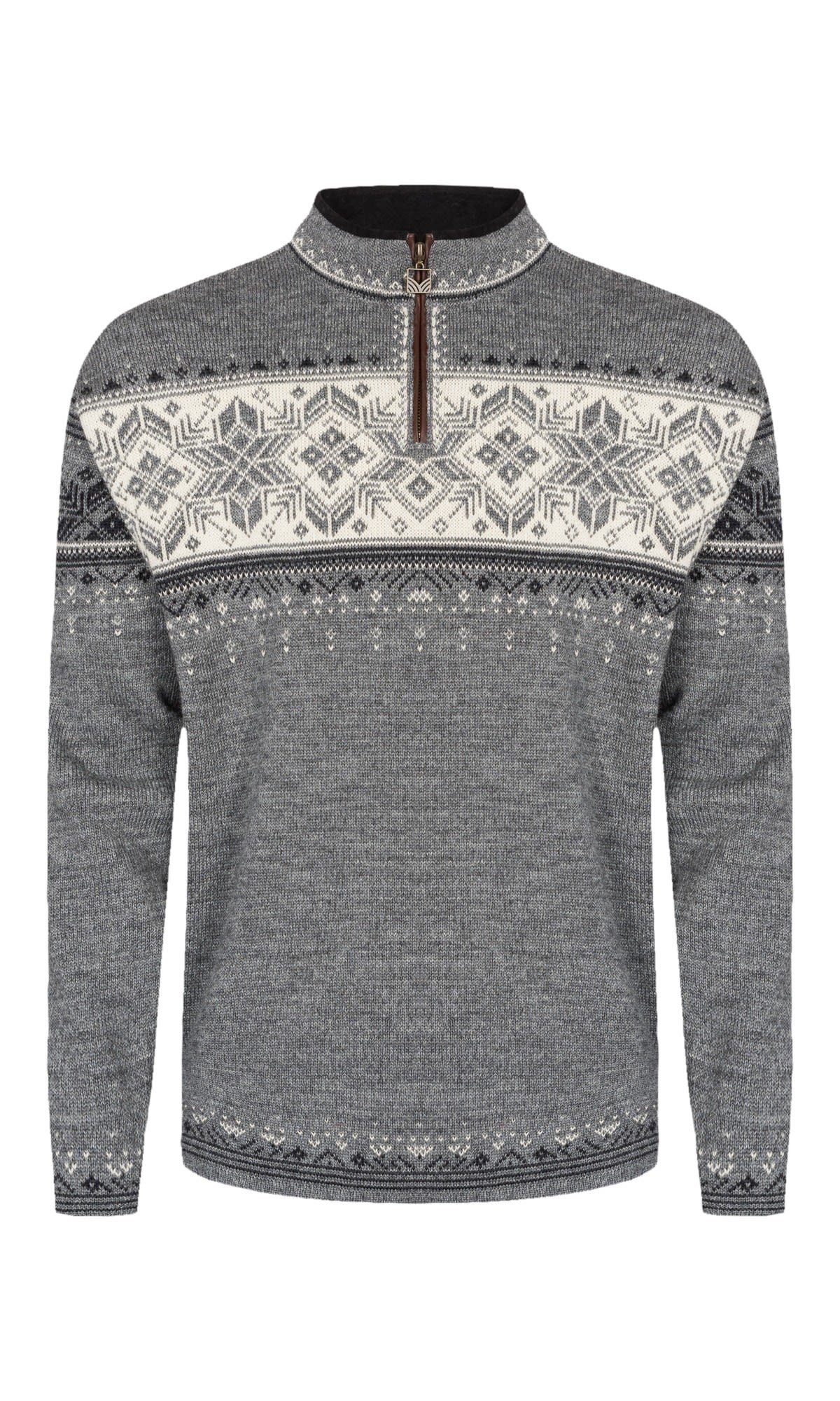 Dale of Norway Longpullover Dale Of Norway Blyfjell Sweater Freizeitpullover Smoke - Dark Grey - Offwhite