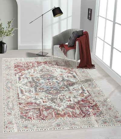 Teppich »Elira Teppich Flachgewebe, Robust, Used Look, Modernes Design«, the carpet, Rechteck