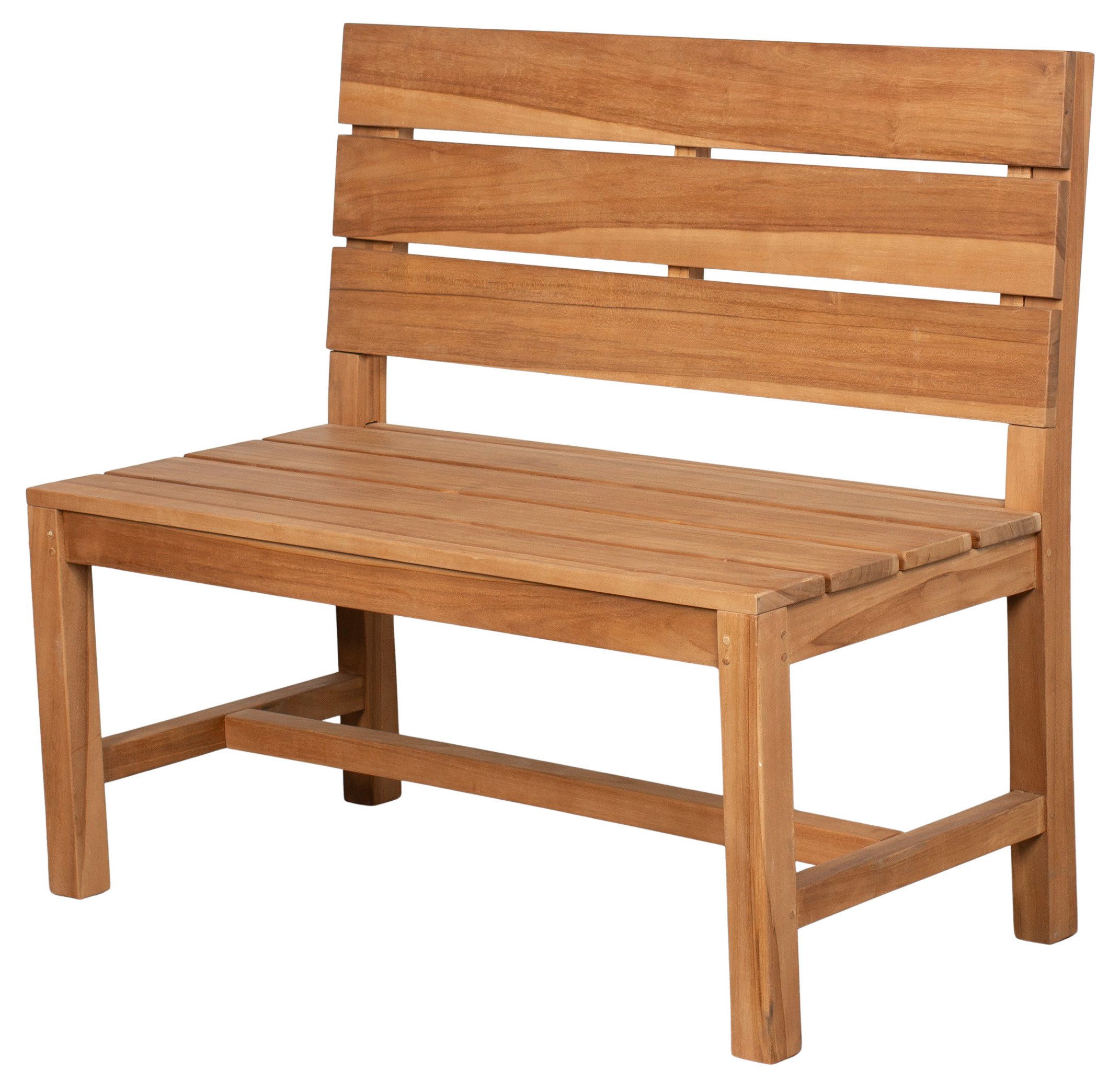 bene living Gartenbank Teakholz Gartenbank Lewes ohne Armlehnen 100 cm, Teakholz, minimalistisches Design
