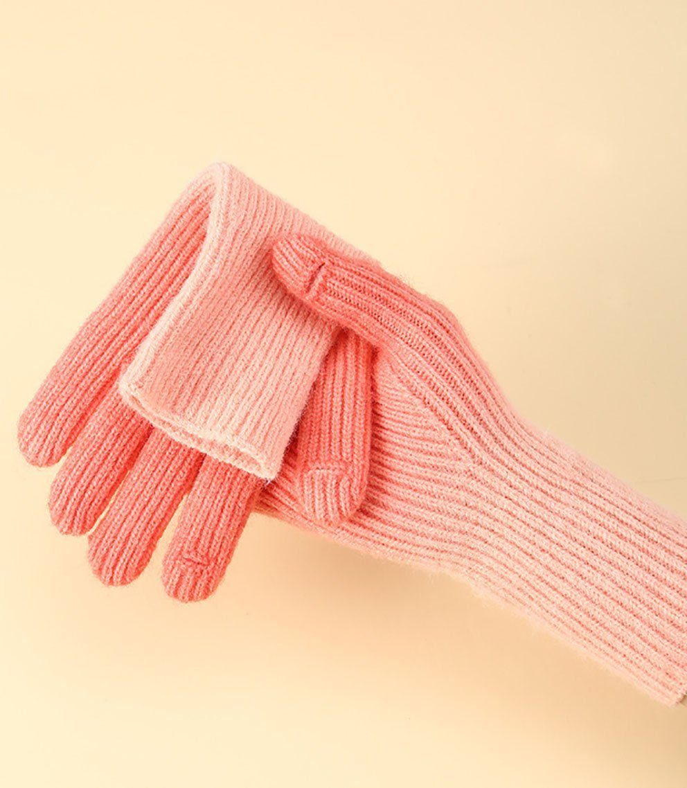gestrickte SRRINM TouchscreenHandschuhe Lange Trikot-Handschuhe aus Wolle