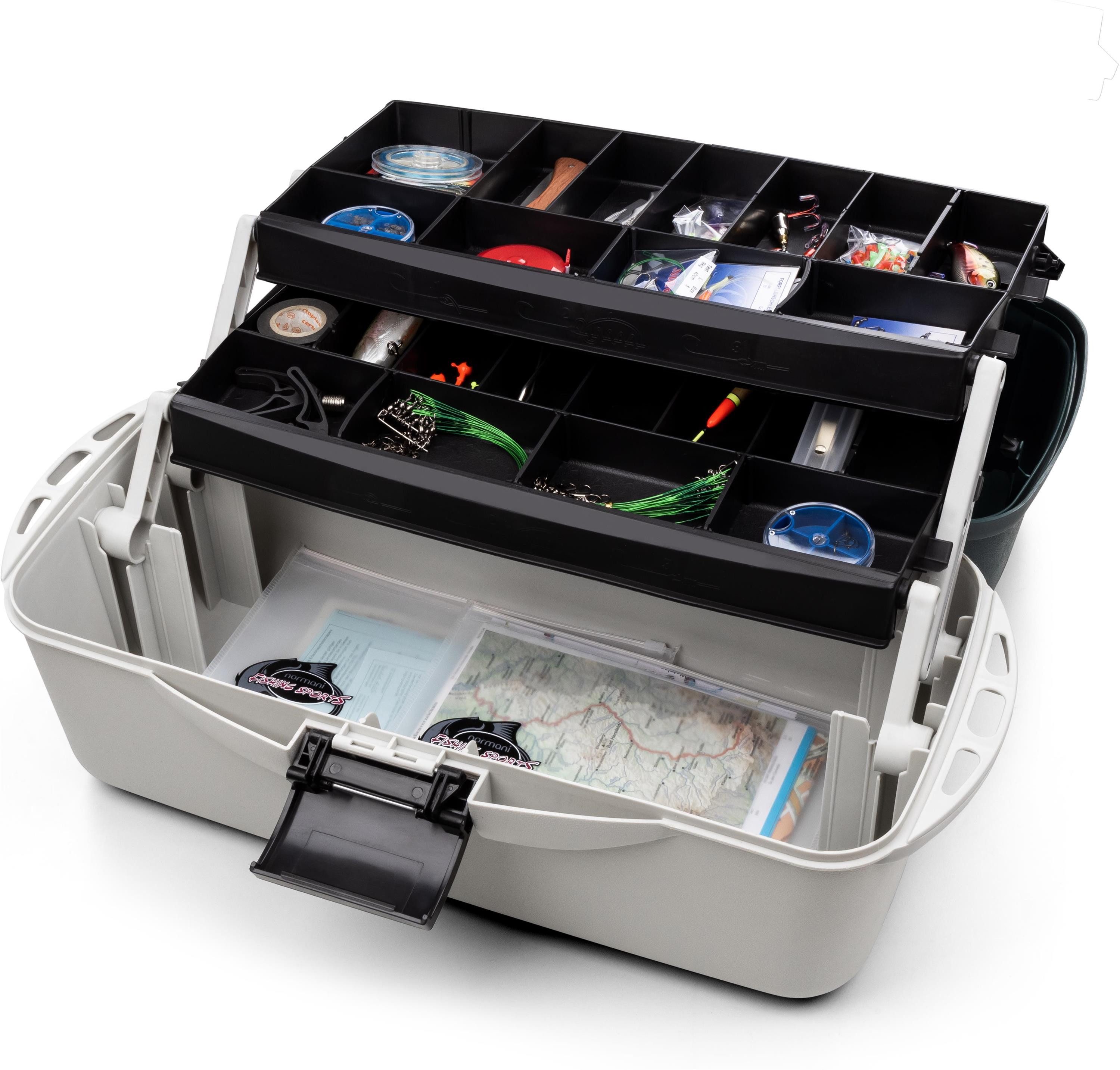 normani Angelkoffer Angelbox Gandia, Angeltasche Gerätekasten mit Rucksackfunktion und Tackle-Boxen
