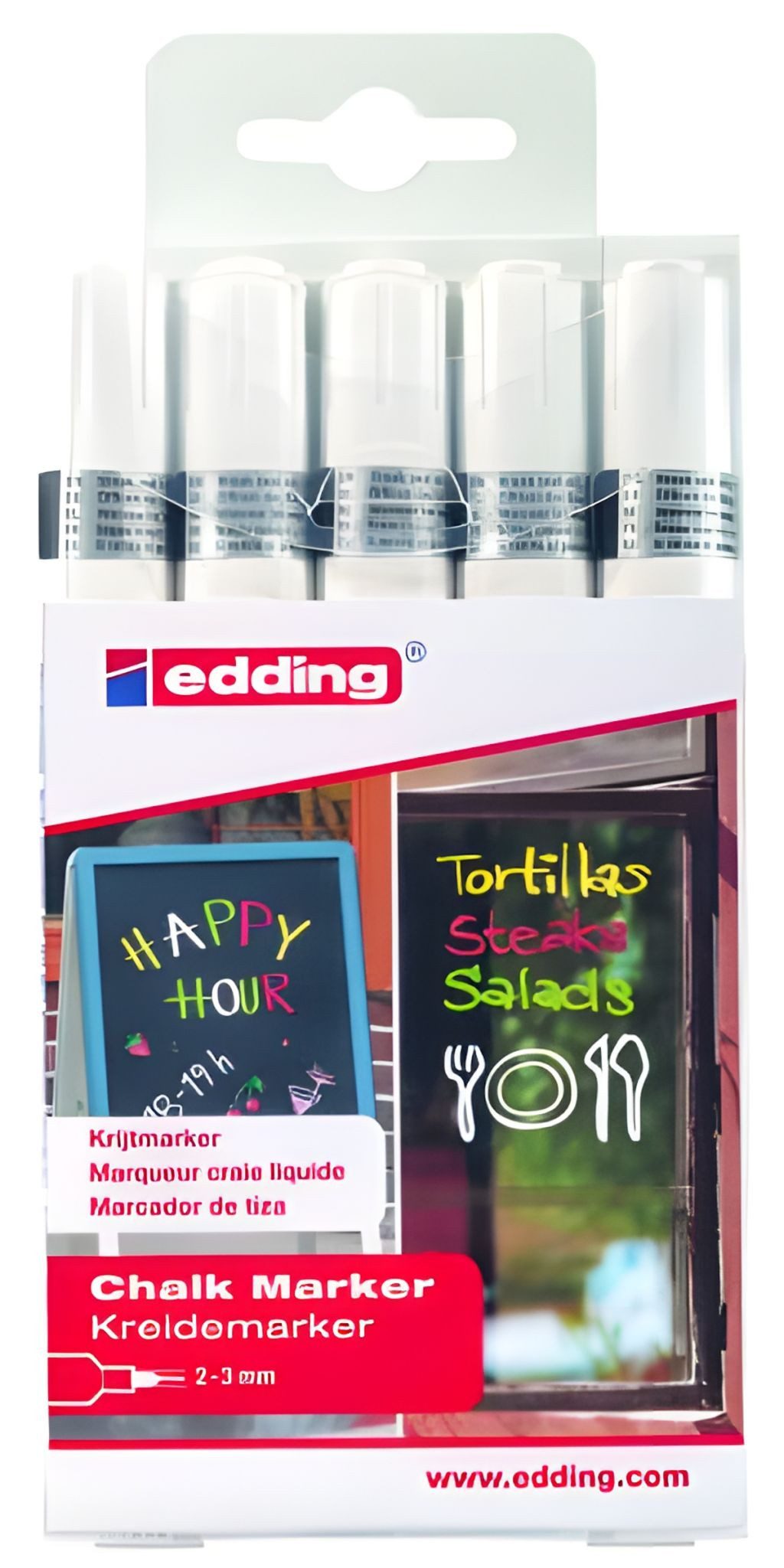 edding Malstift Edding Kreidemarker 4095 5er-Set weiß