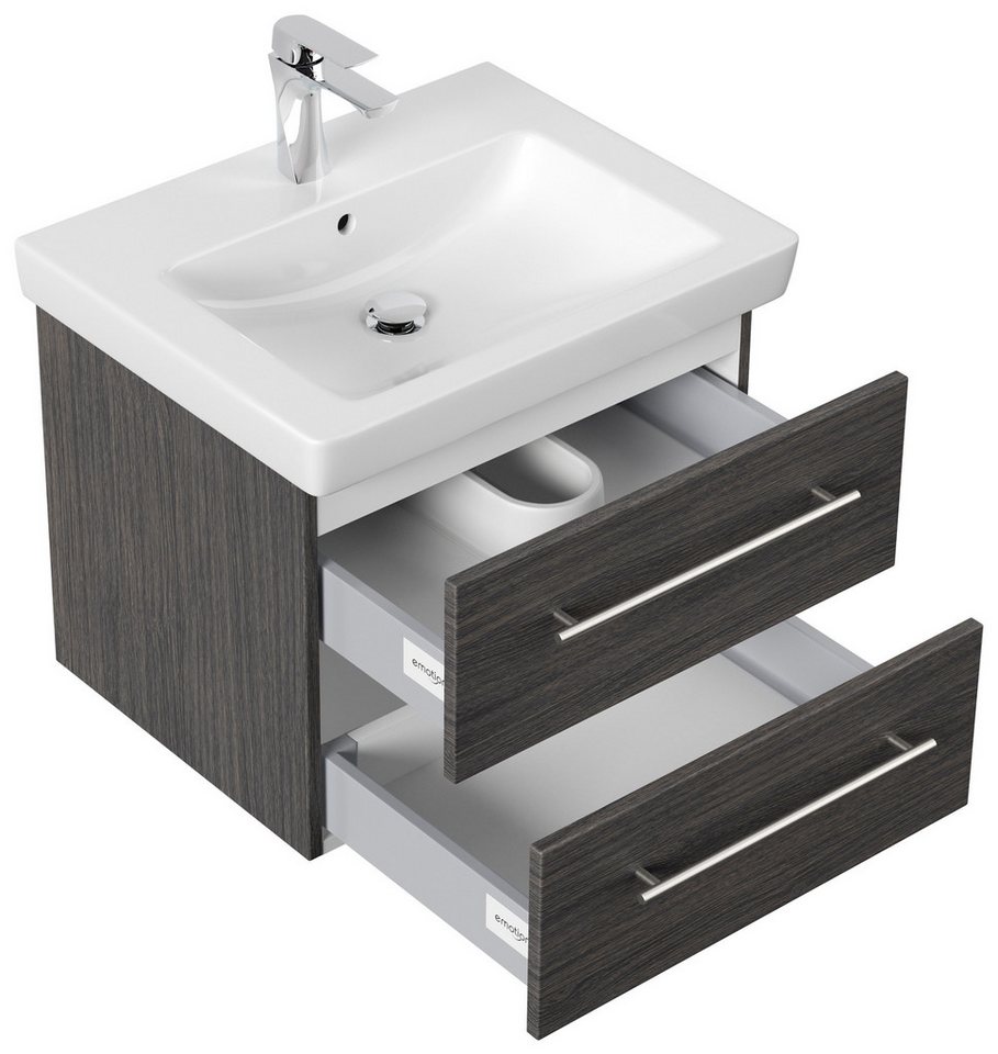 Thumbnail - Magnolia Home Waschtisch Badmöbel mit Villeroy & Boch Subway 2.0 Waschbecken 60 cm anthrazit ge