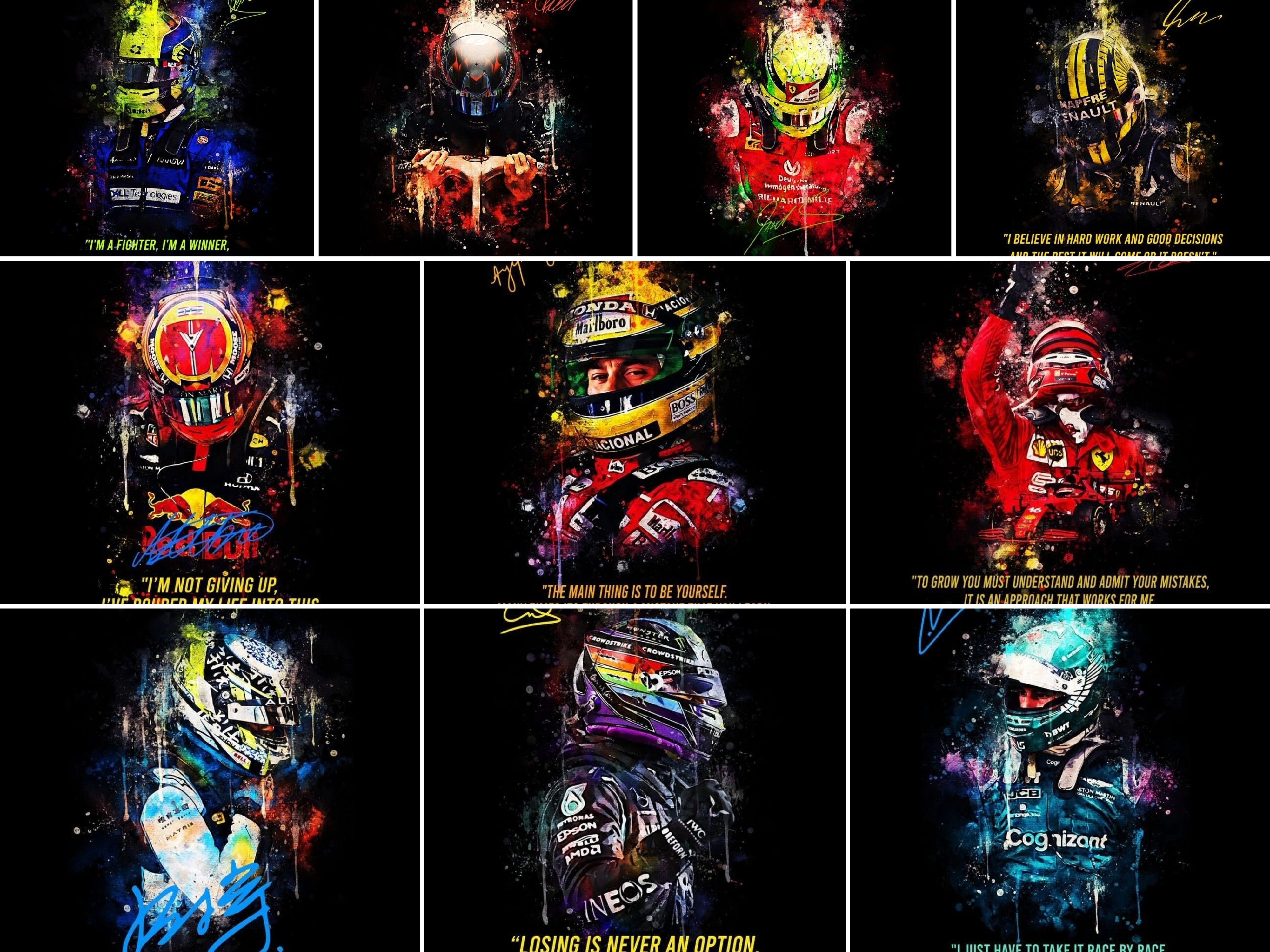 JUSTGOODMOOD Poster Formel 1 Rennfahrer Legenden Sprüche Deko Print ohne Rahmen H 21x30 cm, H (1 St)