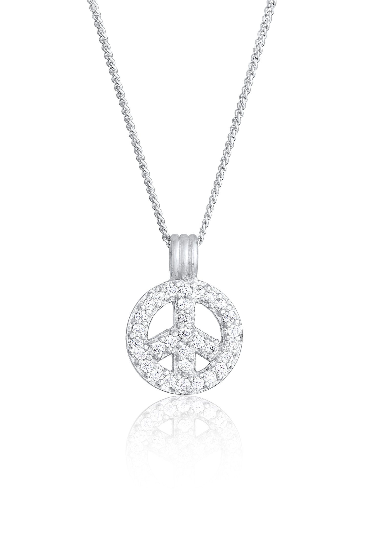 Boho Silber, mit Elli Peace Boho Kette 925 Zirkonia Anhänger