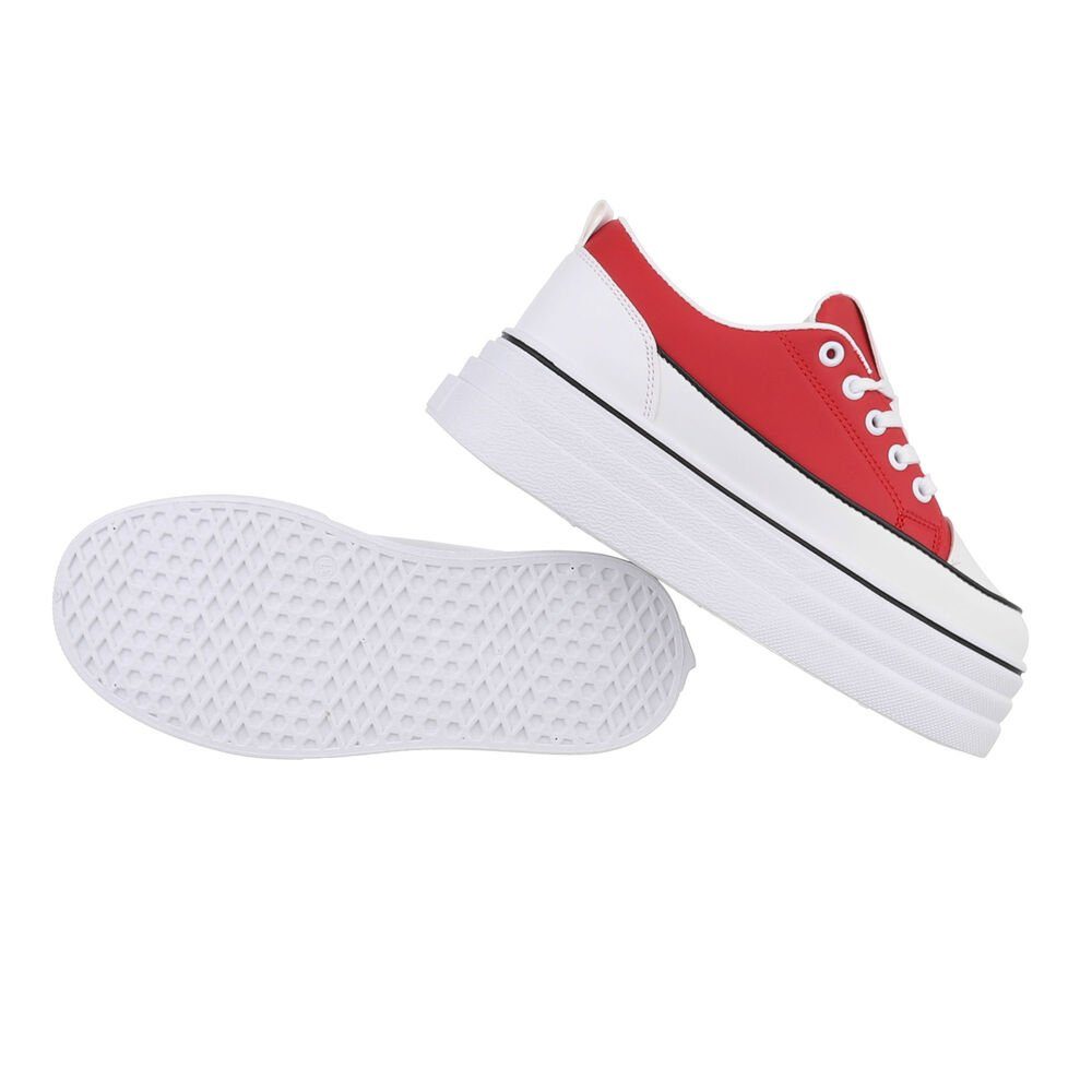 Ital-Design Damen Low-Top Freizeit Sneaker Flach Sneakers Low in Rot günstig online kaufen