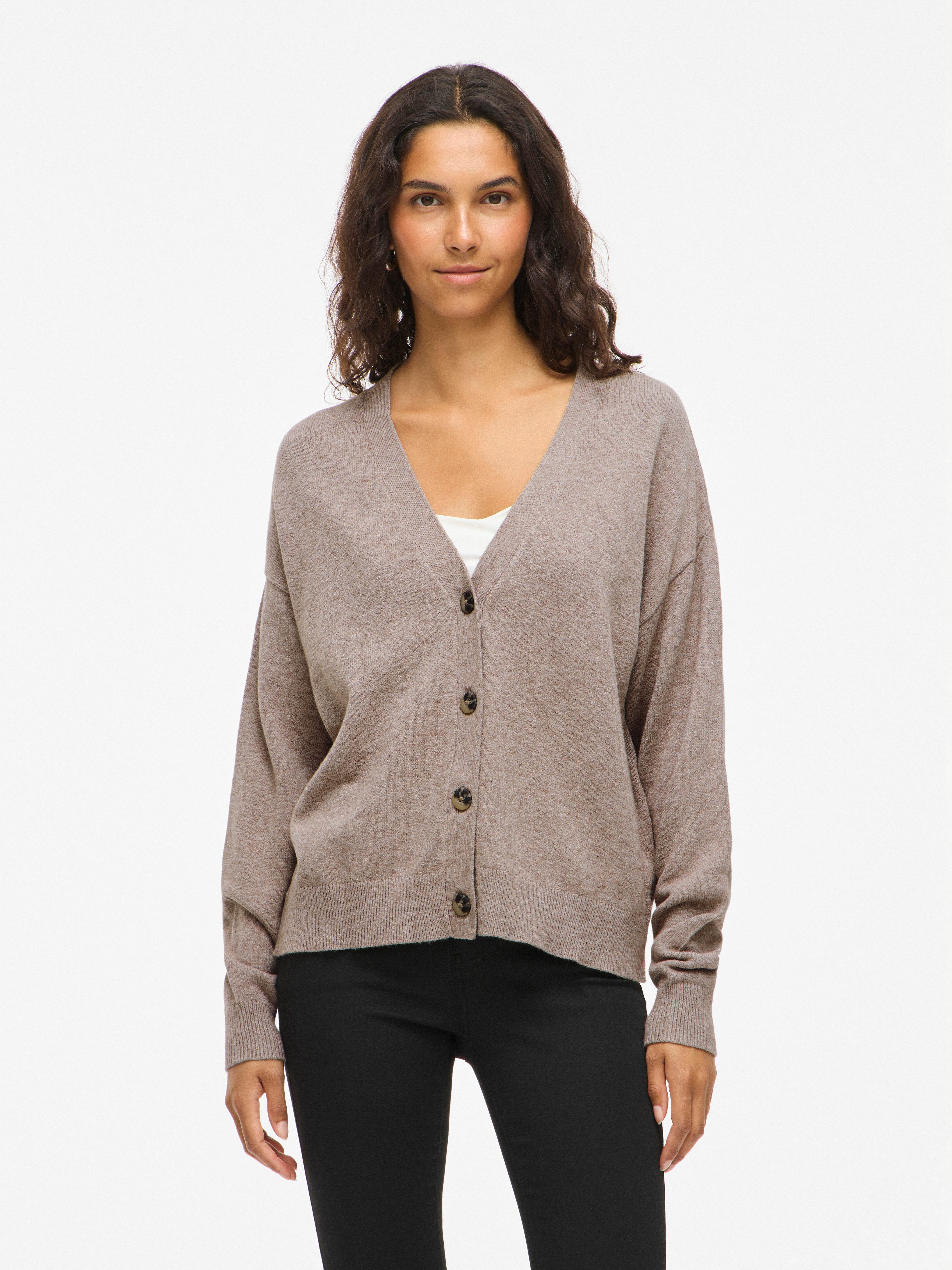 Vila Strickjacke VIRIL V-NECK KNIT CARDIGAN - NOOS Materialmix, regular fit