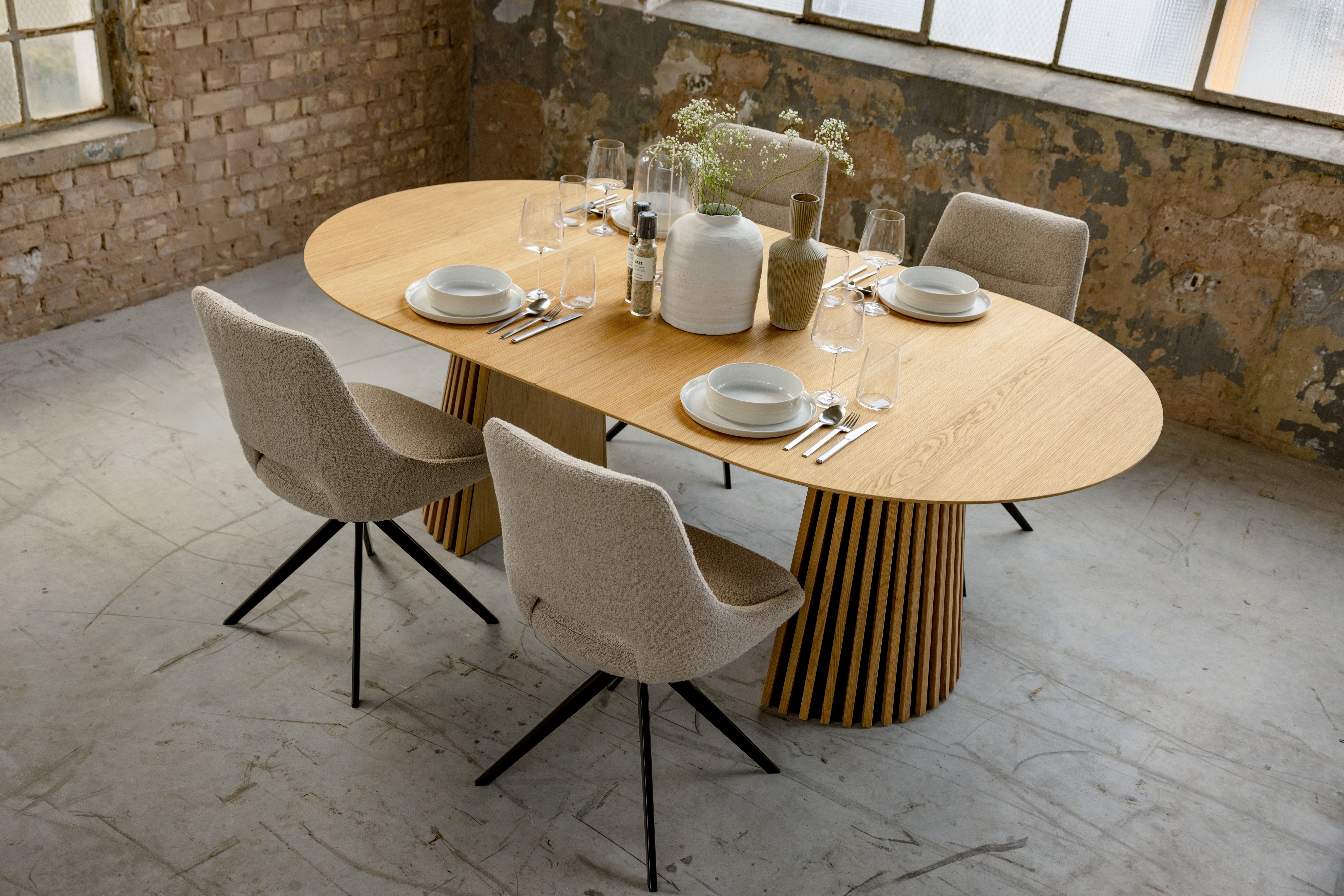 faee Esstisch Lagom, ausziehbar ca. 210 cm, inkl. 2 Einlegeplatten, Lamelle günstig online kaufen