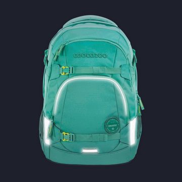 coocazoo Schulranzen Schulrucksack-Set MATE All Mint 3-teilig (Rucksack, Mäppchen, Sporttasche), ergonomisch, reflektiert, Körpergröße: 135 - 180 cm