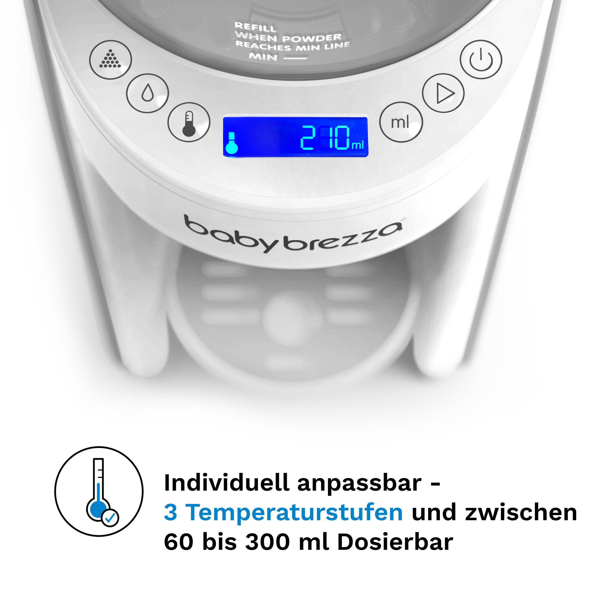 Baby Brezza Babyflaschenwärmer Automatischer Flaschenzubereiter mit 2 Milchpulvertrichtern, mischt Wasser und Milchpulver klumpenfrei per Knopfdruck – Bild 3 von 5