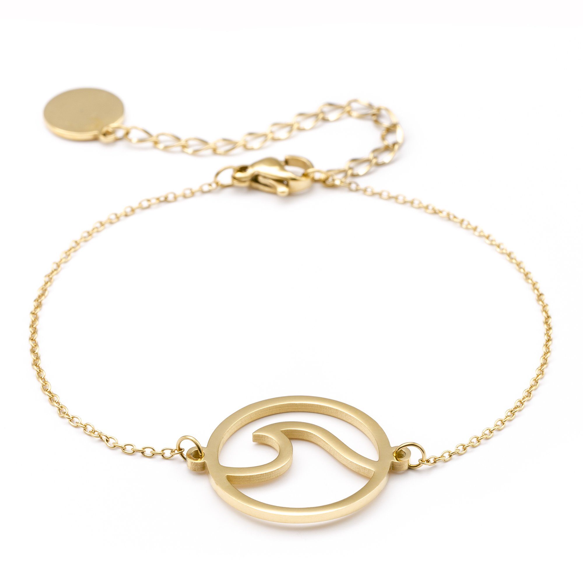 Geschenkverpackung), inkl. Frauen Armband goldfarben Armkette für poliert Montis (Armband, silberfarben Heideman