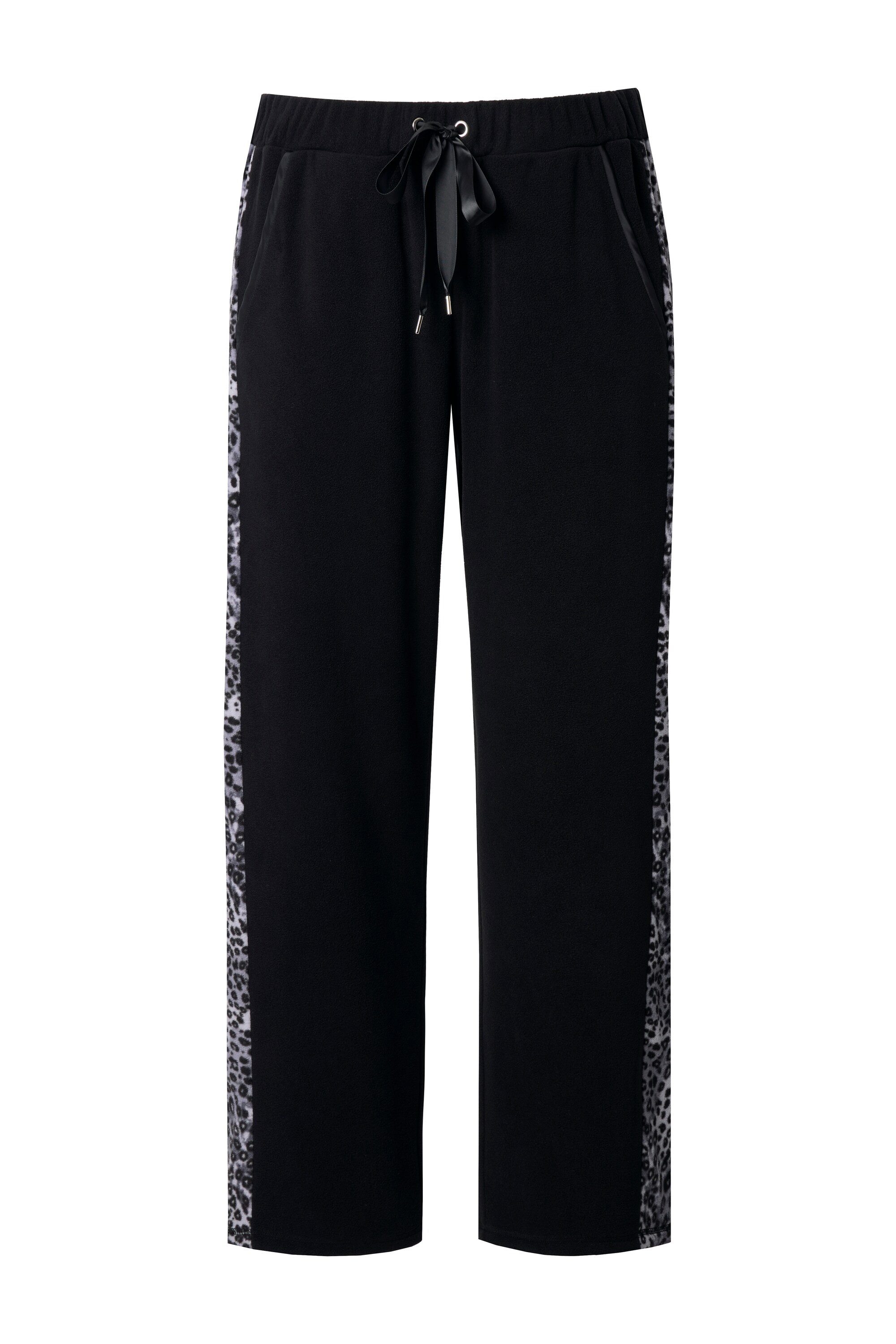 Ulla Popken Homewearhose Loungewear-Fleecehose Leomuster Elastikbund günstig online kaufen