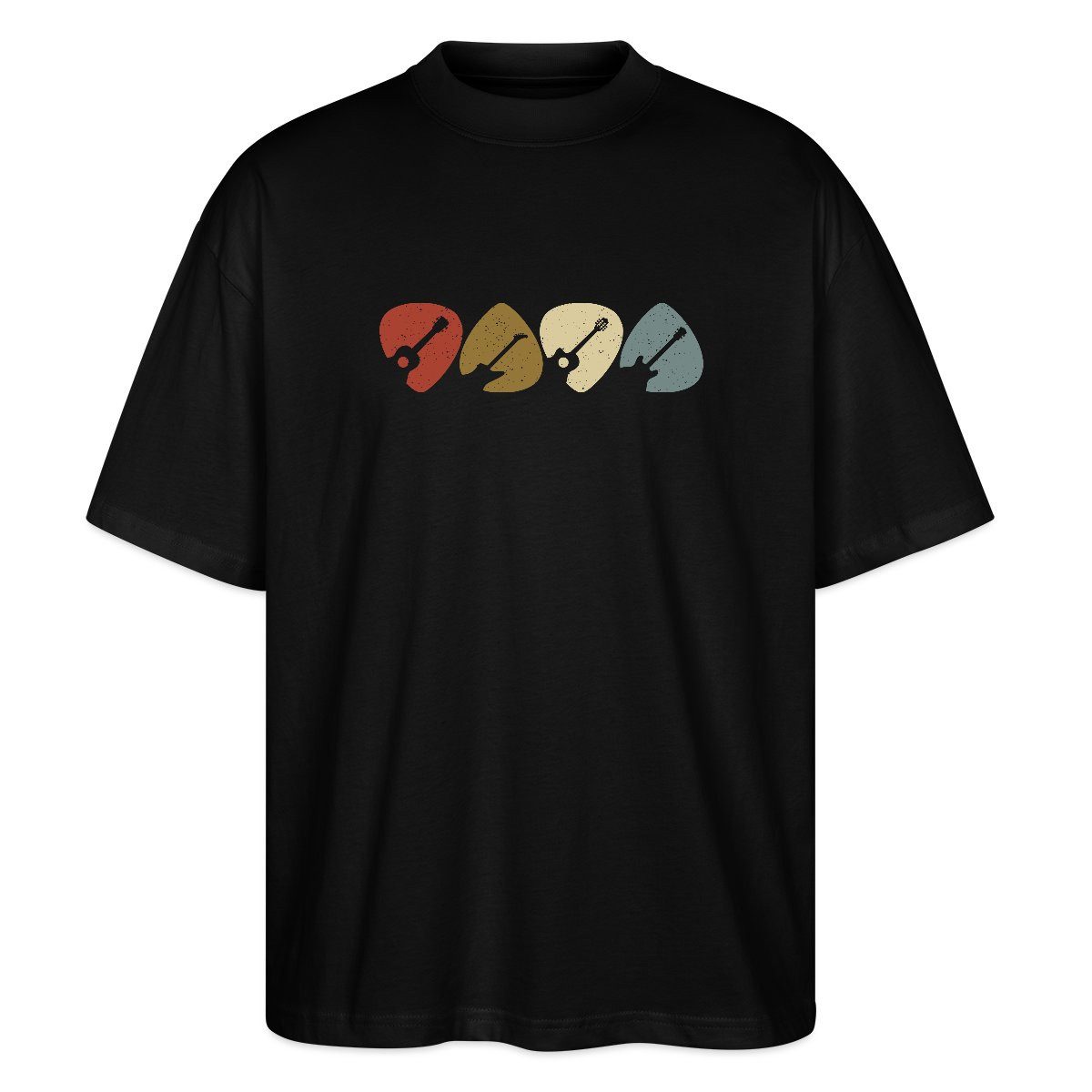 T-Shirt Plektrum Retro Musik Motiv Oversize Unisex T-Shirt
