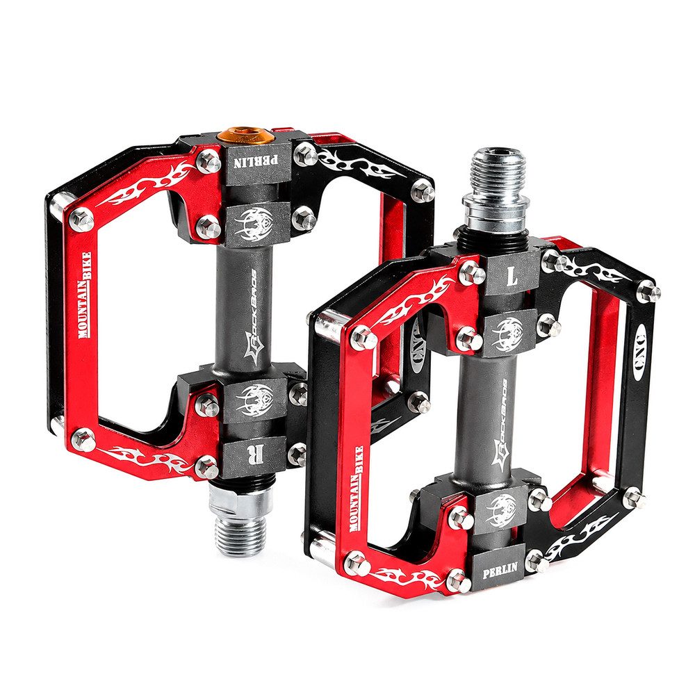 ROCKBROS Fahrradpedale Aluminium-Plattformpedale MTB-Pedale (Spar-Set, 2-tlg)