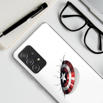 DeinDesign Handyhülle Captain America Offizielles Lizenzprodukt Marvel, Samsung Galaxy A52 5G Silikon Hülle Bumper Case Handy Schutzhülle