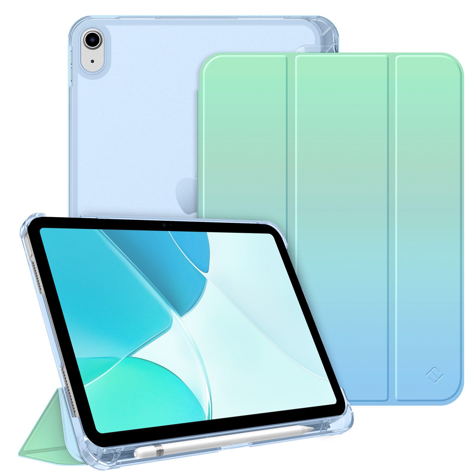 Fintie Tablet-Hülle für iPad 11 Generation 11‘’ 2025 (A16), iPad 10 Generation 10.9'' 2022, ultradünn, mit Stifthalter, transparenter Rückseite, Auto Schlaf/Wach