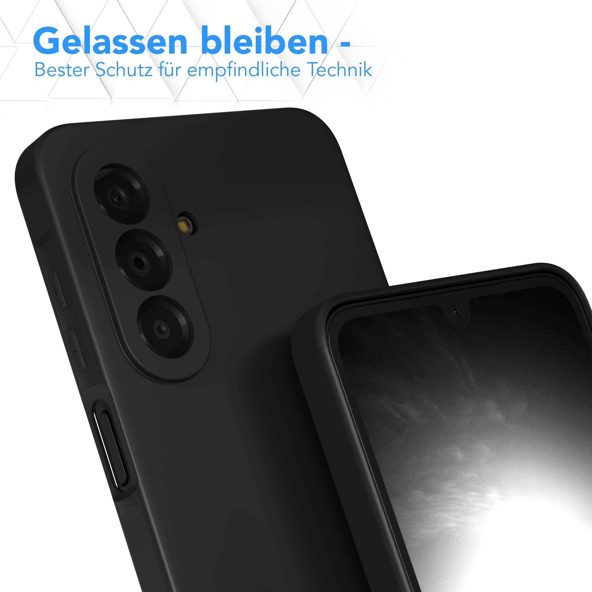 EAZY CASE Handyhülle TPU Hülle für Samsung Galaxy A17 6,7 Zoll, Silikon Schutzhülle mit Kameraschutz kratzfest Back Cover Etui Schwarz – Bild 4 von 5
