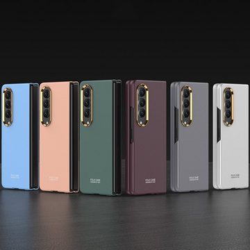 Wigento Handyhülle Für Samsung Galaxy Z Fold4 5G Galvanik Linsenrahmen Kunststoff Handy Tasche Hülle Etuis Grün