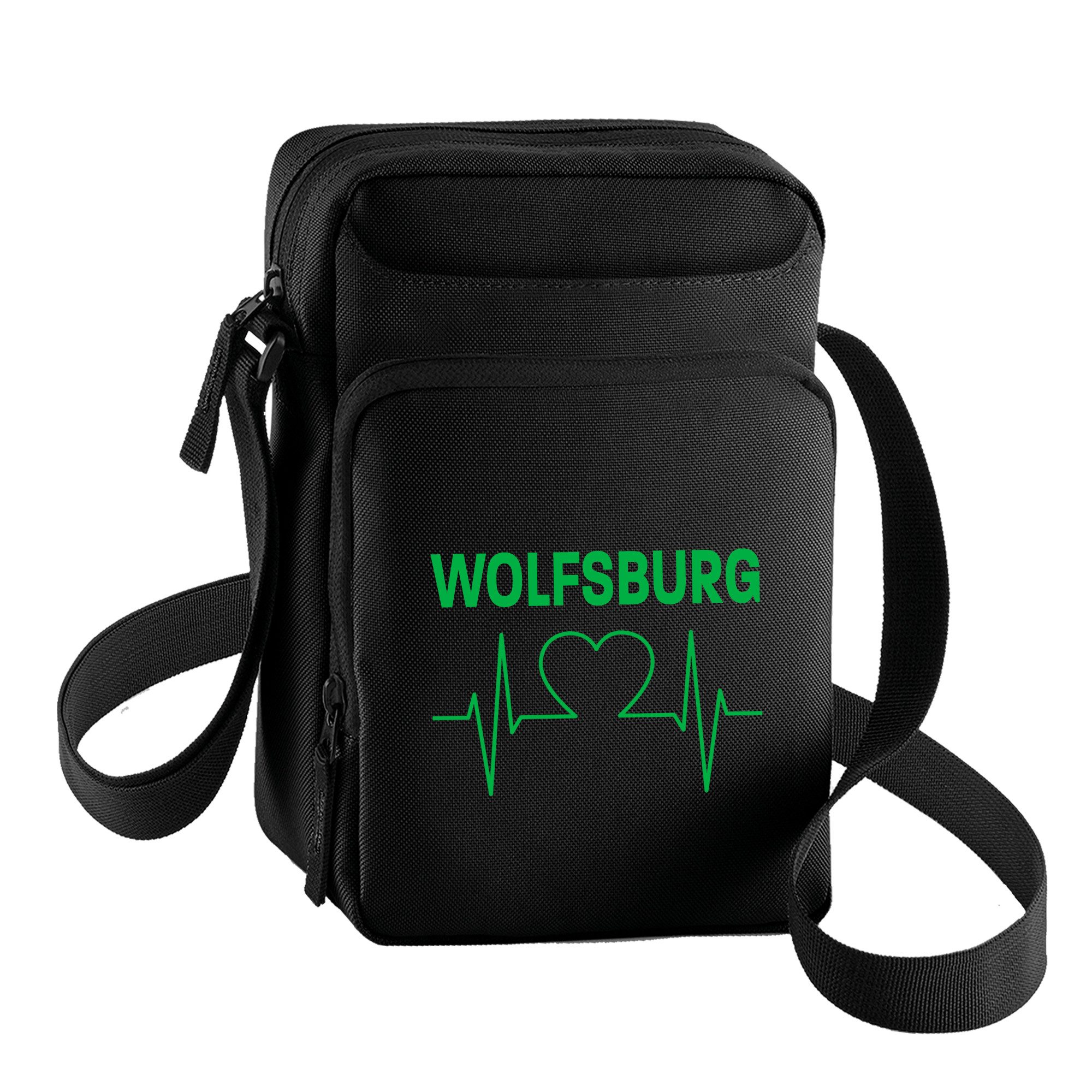 multifanshop Schultertasche Wolfsburg - Herzschlag - Tasche günstig online kaufen