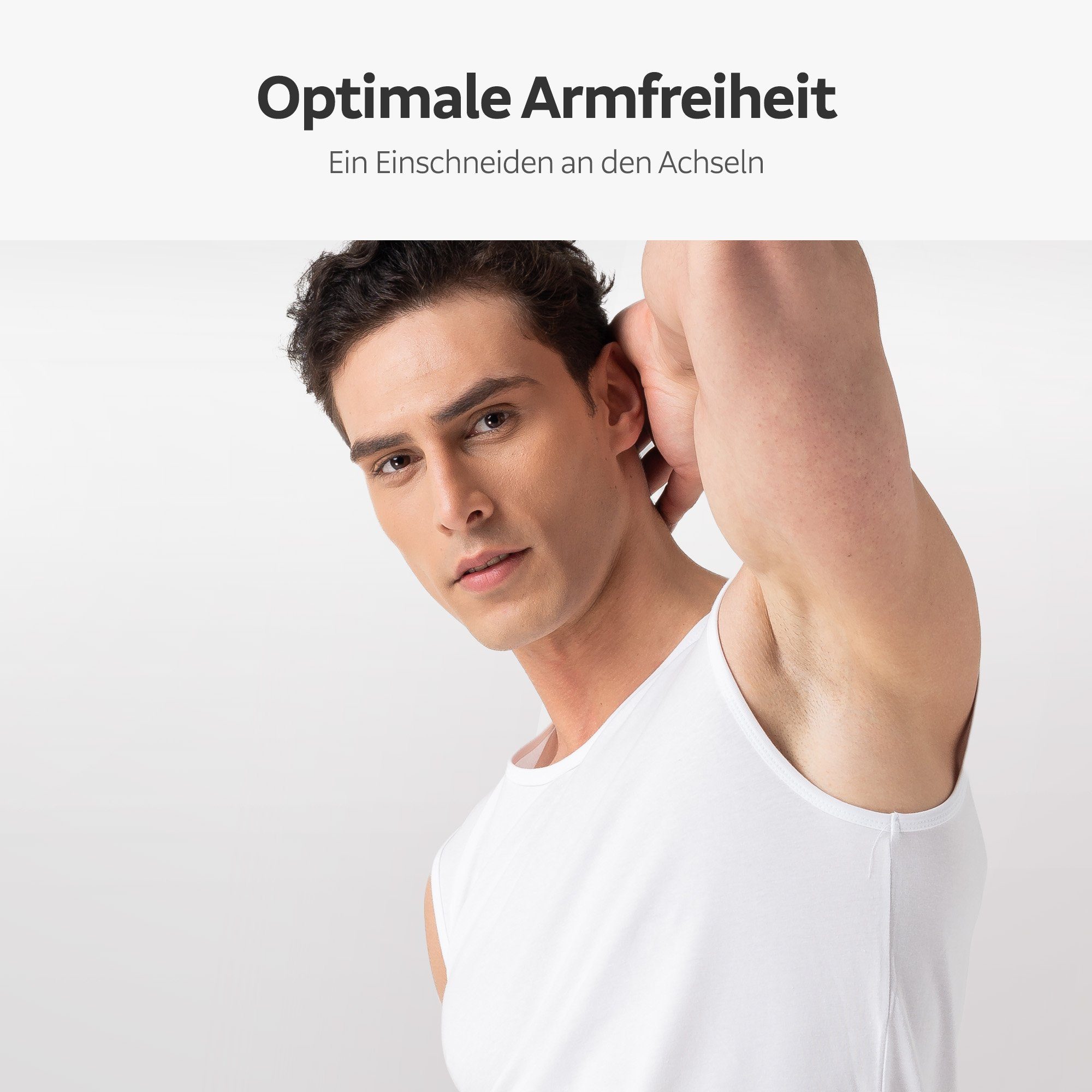 Burnell & Son Unterhemd Ärmellos Tank Top Achselshirt Muskelshirt mit Rundhals Ausschnitt (Packung, Set, Spar-Pack, Spar-Packung, 3-St., 3-er Pack) Feinripp, extra lang