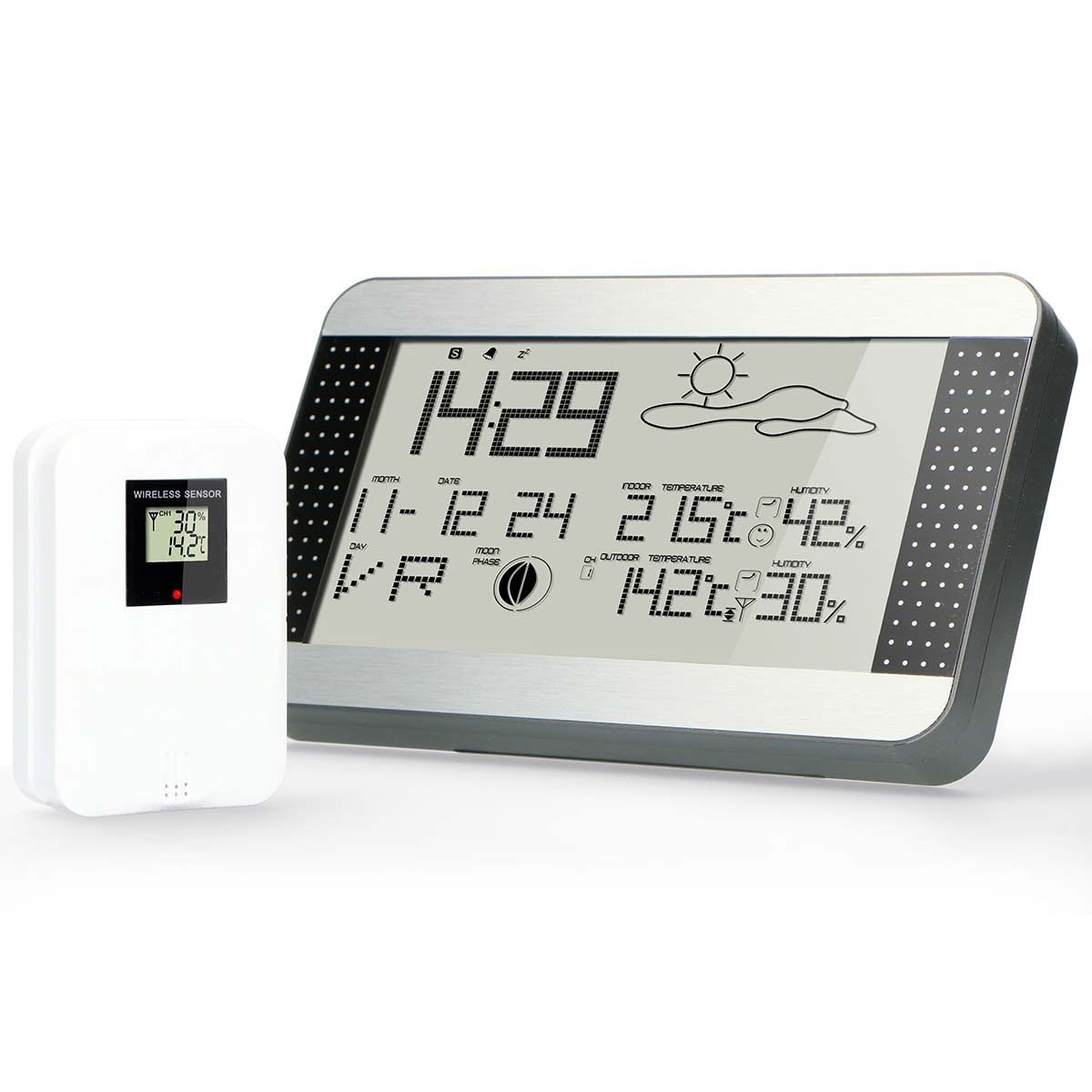 Alecto WS-1700 Wetterstation (Wetterstation, Animierte Wettervorhersage, Temperatur-Alarm)