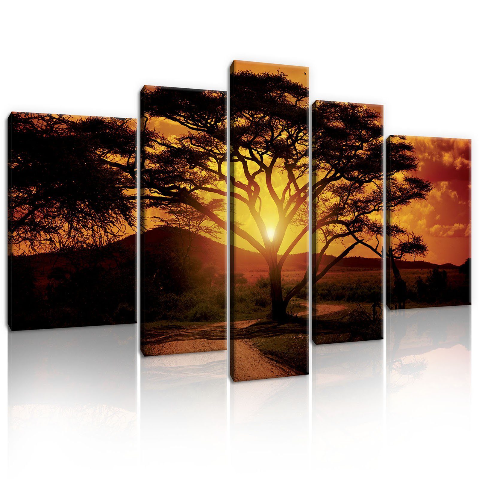 Wallarena Leinwandbild Afrika Baum Natur Wohnzimmer Schlafzimmer Wandbild M günstig online kaufen