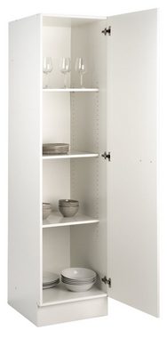 Hochschrank Küchenhochschrank TOP, Weiß matt, 1 Tür, B 50 x H 200 x T 60 cm, Kunststoffgriff in weiß