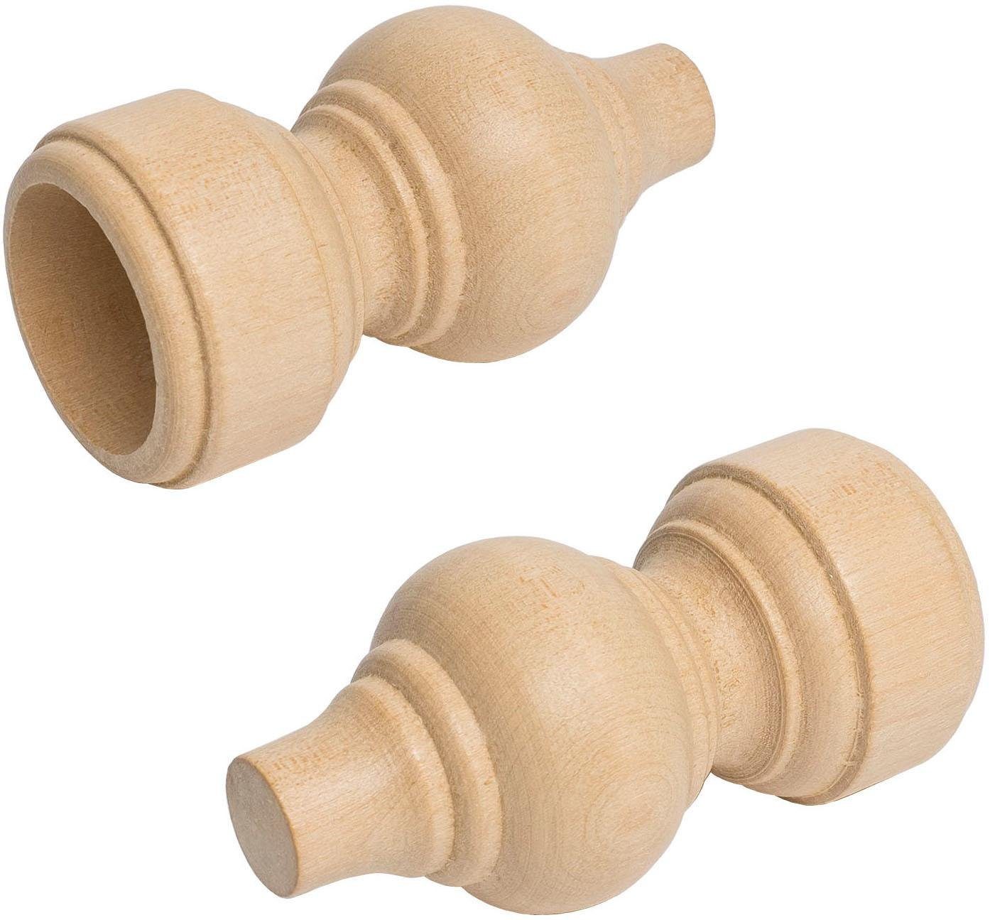 Liedeco Gardinenstangen-Endstück, Gardinen, (Set, 2-St), für Gardinenstange Ø 28 mm