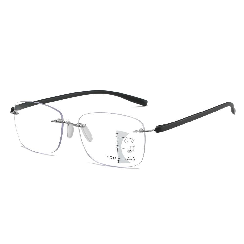 Herrenr Anti-Blaulicht-Progressiv-Multifokalbrille Randlose PACIEA für Brille