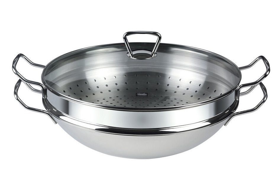 Fissler Wok Nanjing, Edelstahl 18/10 (1-tlg), Ø 36 cm, Induktion