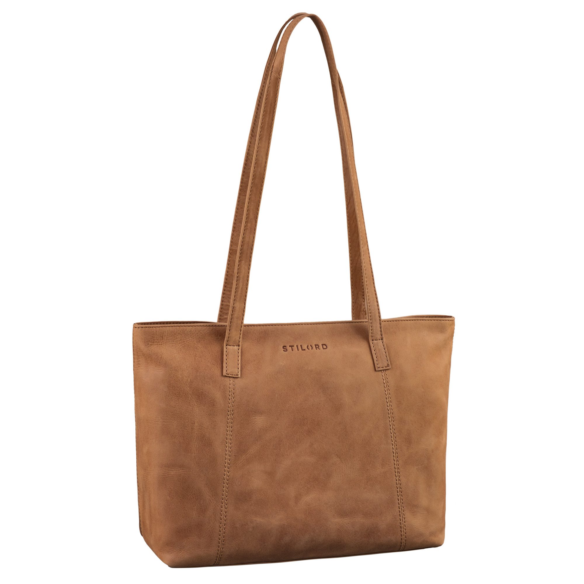STILORD Handtasche "Tina" Elegante Leder Shopper Tasche Damen Groß für Laptop 13,6 Zoll