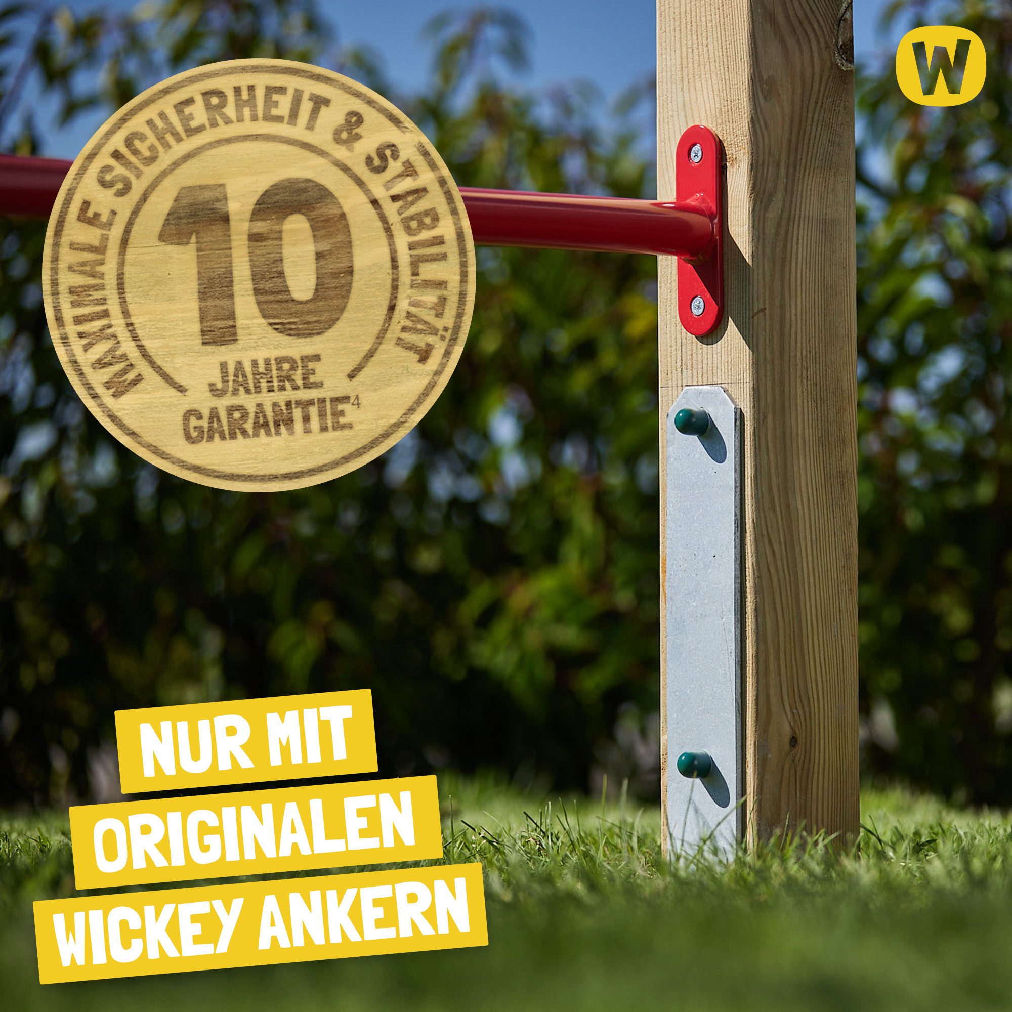 Wickey Klettergerüst Wickey FIT Base 820 – Klimmzugstation für Garten & Calisthenics, (Kraftstation, Fitnessstation, Sportgeräte für zuhause, Workout, Krafttraining, Gymtower, Fitnessturm, Outdoor-Fitnessgerät für Kinder & Erwachsene bis 100 kg), wetterfest mit 5 Jahren Garantie auf Holz- und HDPE-Teile*