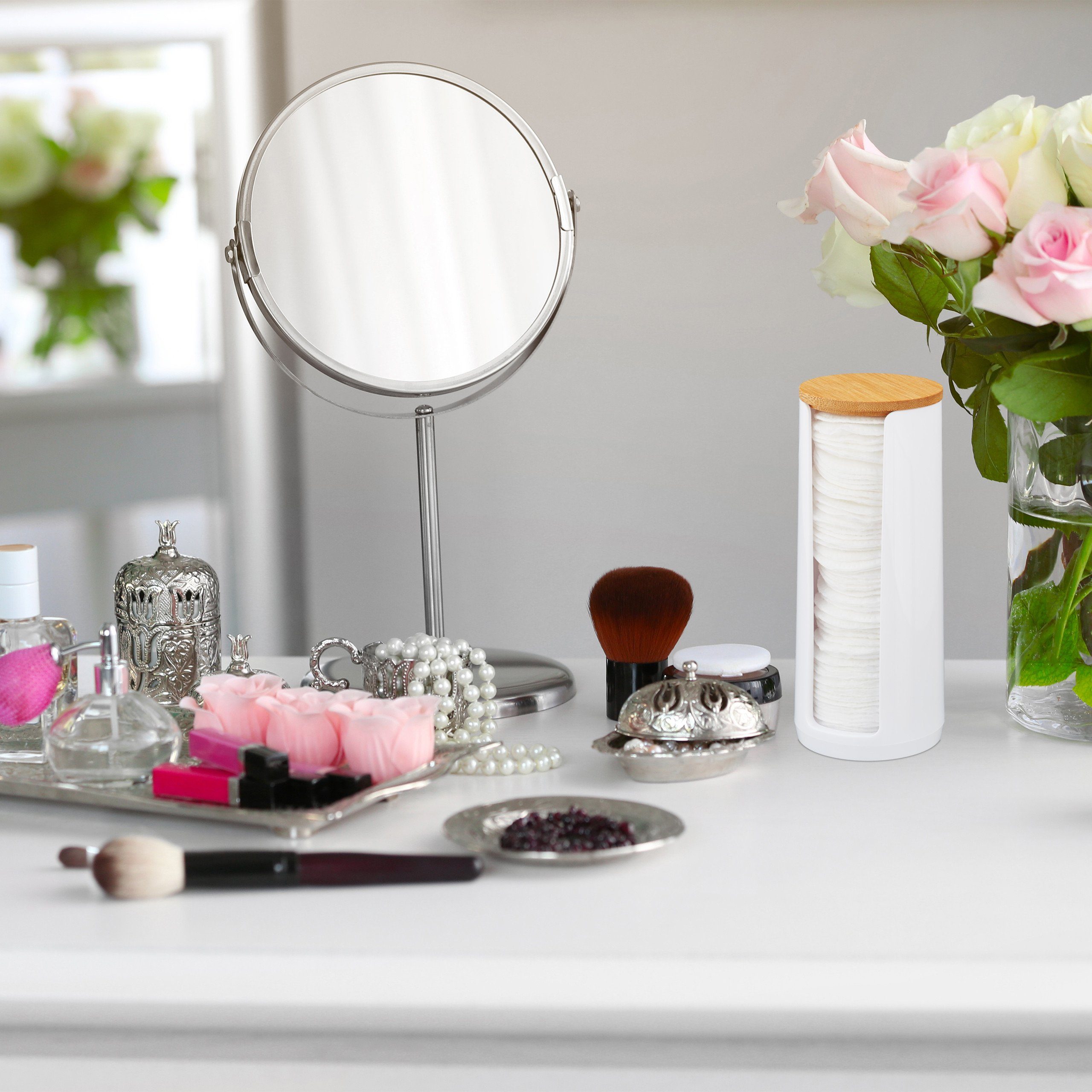 relaxdays Wattepadspender Wattepads Aufbewahrung 2er Set, Farbmix 1 günstig online kaufen