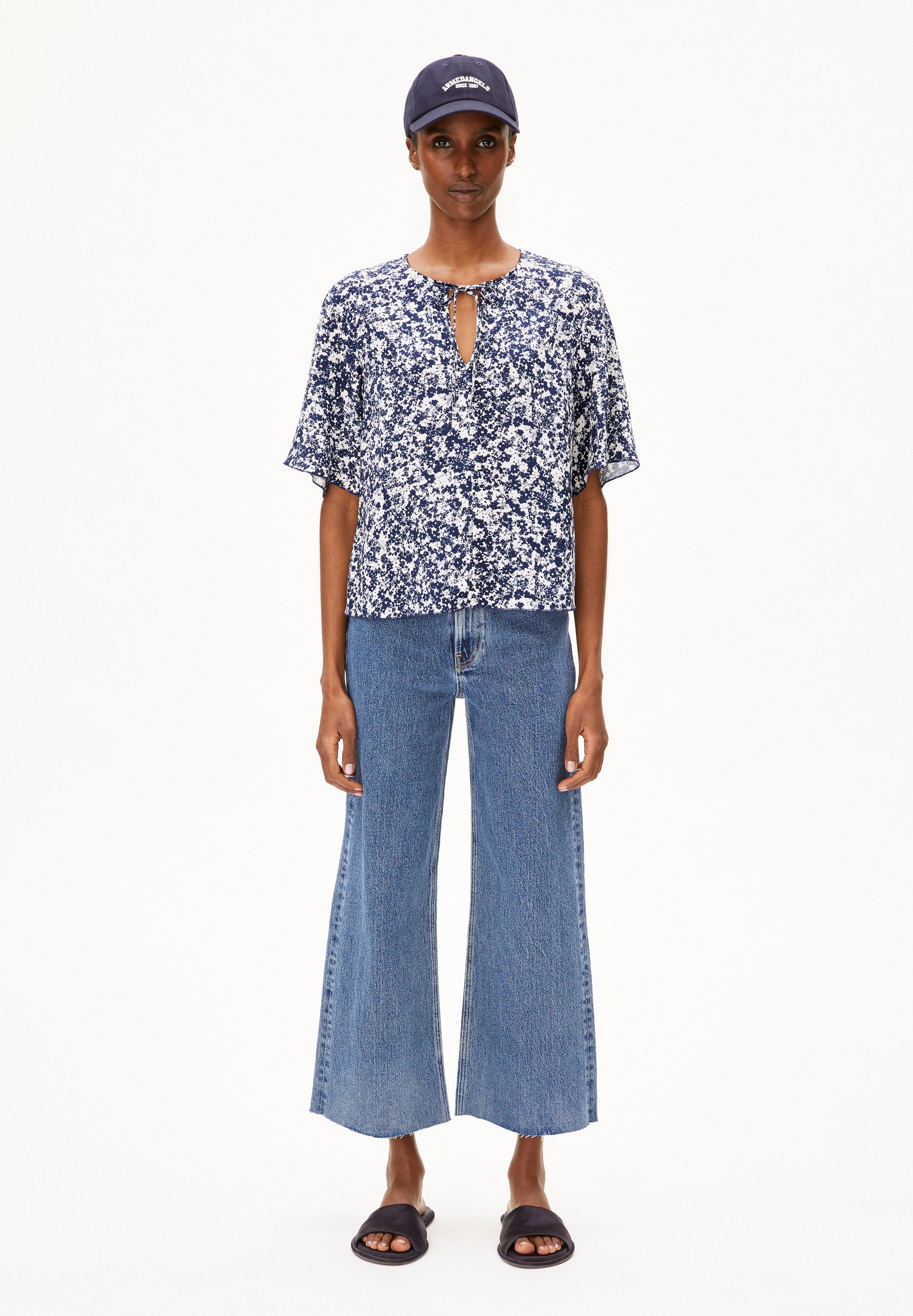 Armedangels Kurzarmbluse ANDRIKAA MOSAIC LINO Bluse günstig online kaufen