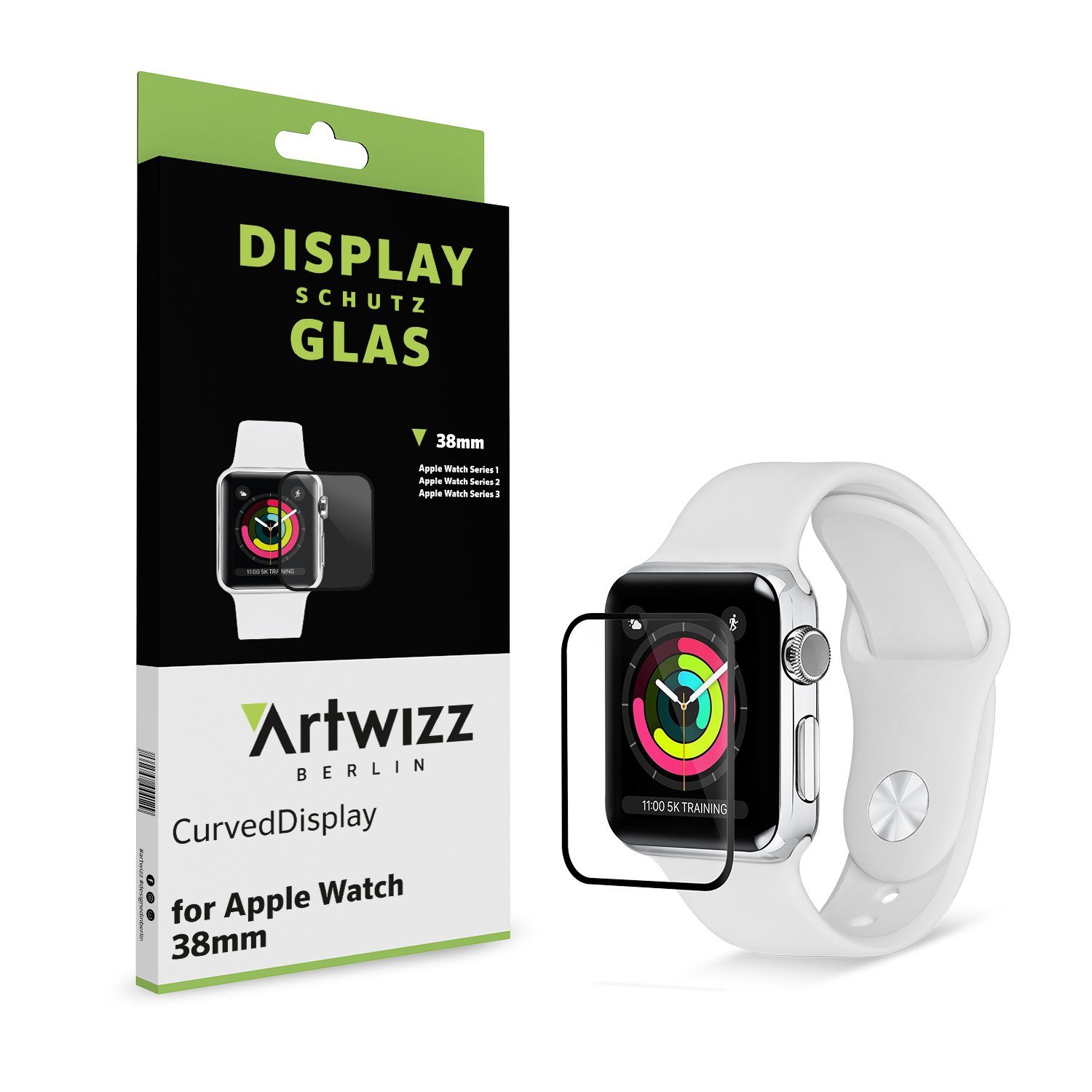 Artwizz Schutzfolie »Artwizz CurvedDisplay Watch Schutzglas designed für [Apple  Watch 3/2/1 (38 mm)] - Displayschutz aus Sicherheitsglas mit 100%  Abdeckung, 9H Härte«, Apple Watch 38mm online kaufen | OTTO