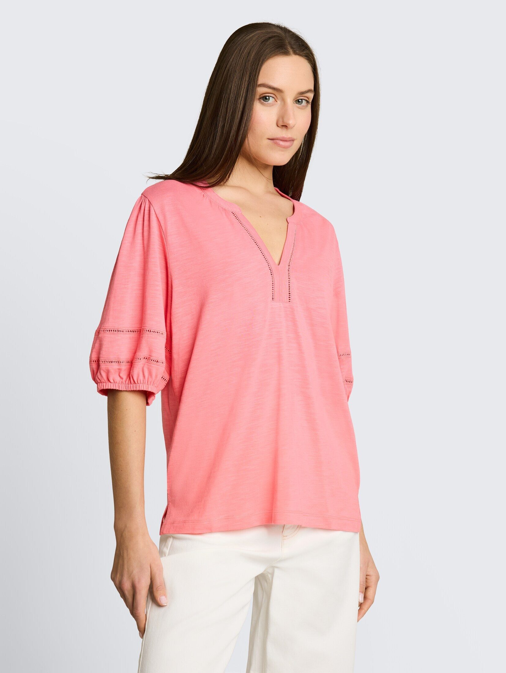 TOM TAILOR T-Shirt T-Shirt (im Einserpack) Blusenshirt mit Spitzendetails