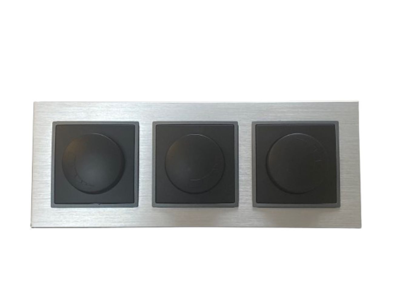 Lichtideen Schalter 2623 ABELKA ALU si/sw 3x Dimnmer für Elektronik Verbraucher (Taster, Schalter, Anennendose, Steckdose mit USB lieferbar)