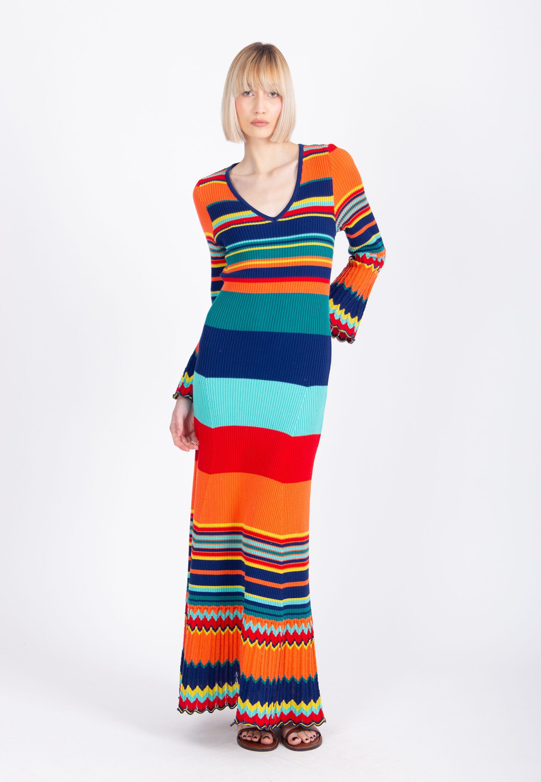 IVKO WOMAN Strickkleid mit Streifenmuster