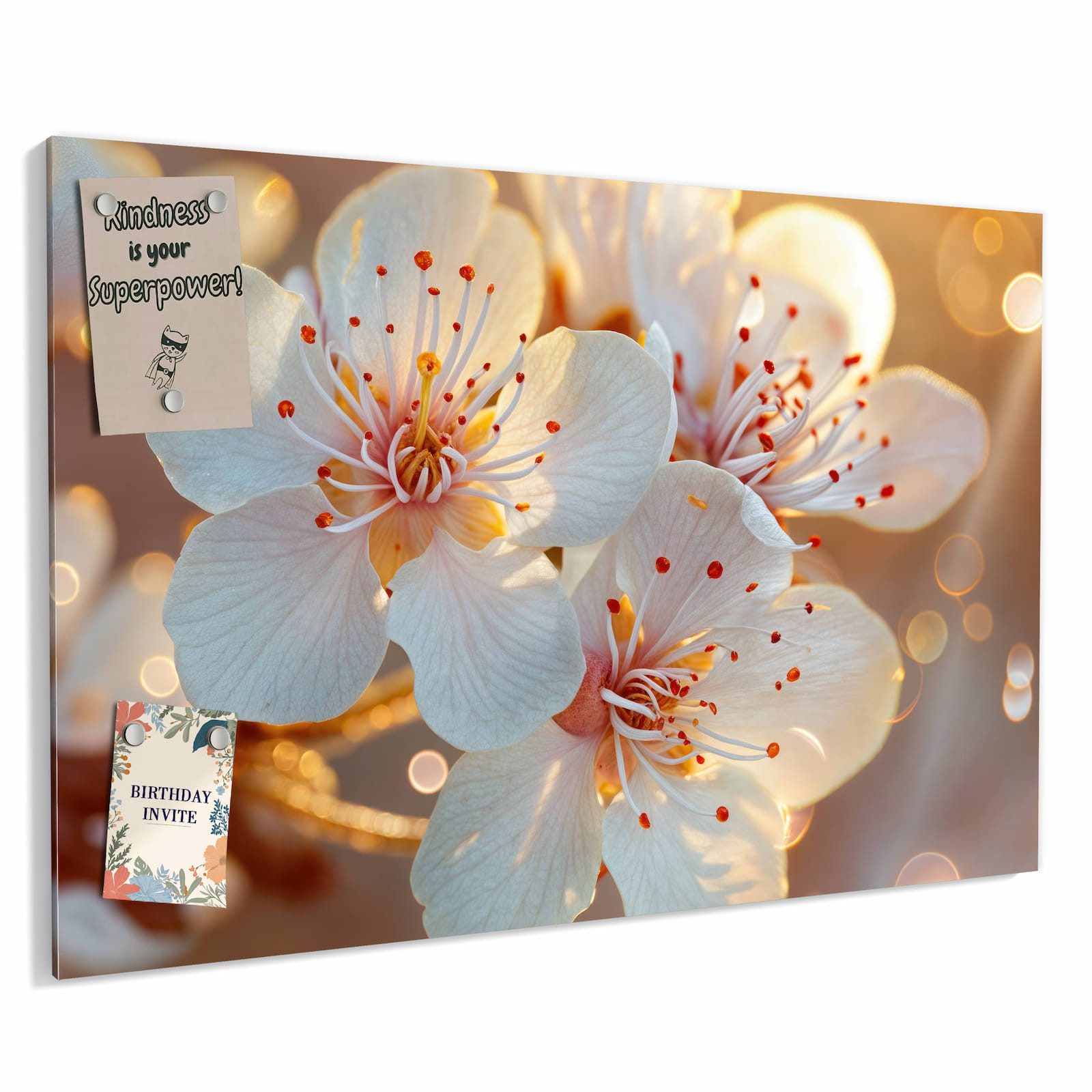 Primedeco Memoboard Metall Blumenstrahlen – beschreibbar & magnetisch, (Inklusive Stift, Magnete und Montagematerial, 1-tlg., 9 verschiedene Größen), Magnetisch und Beschreibbar