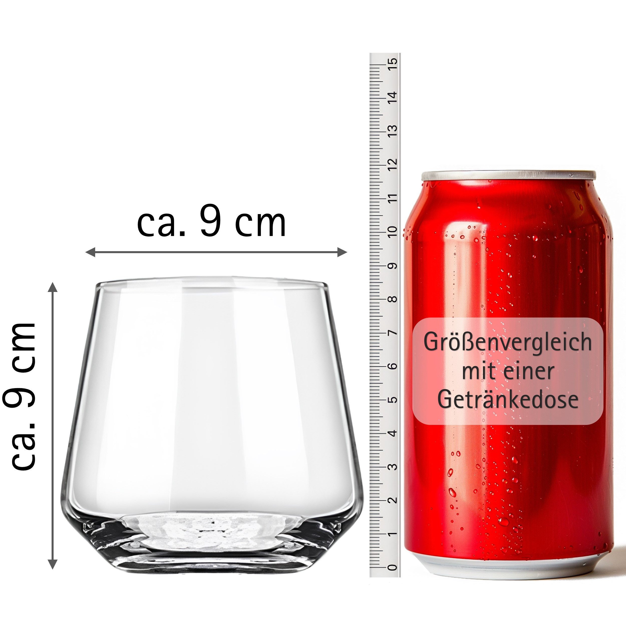 Brahmstein Gläser-Set Trinkgläser Set Wassergläser 6er Set für Cocktails Wasser, Softdrinks, 6-tlg., 6-teilig, Wassergläser-Set, 385ml
