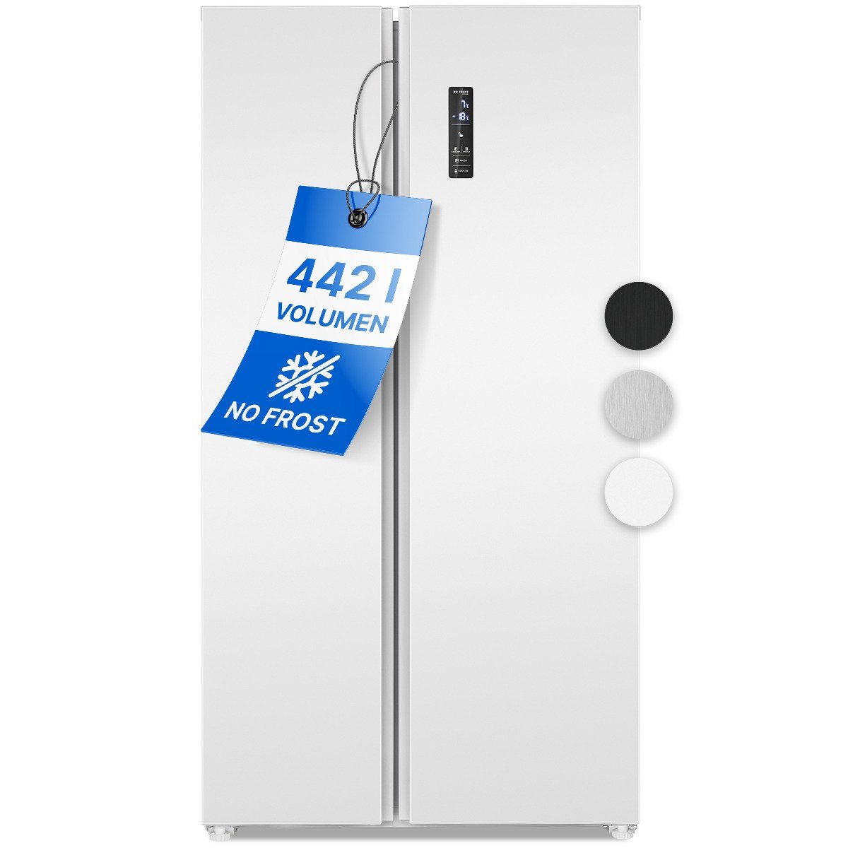 BOMANN Side-by-Side SBS 7344, 177 cm hoch, 90 cm breit, MultiAirflow-System, Total No Frost, LED Frontdisplay m. Touch Control
